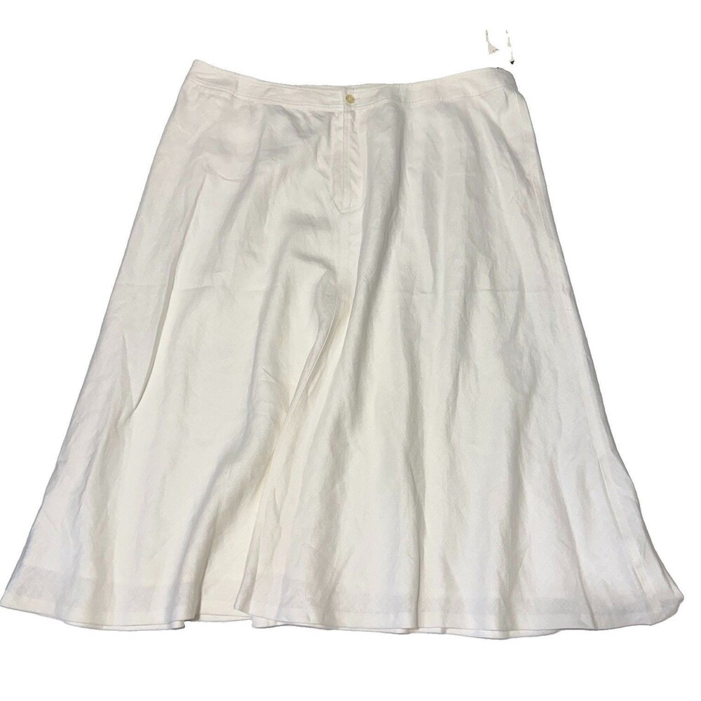 Lauren Ralph Lauren White Linen Maxi Skirt Lined Women’s Size 20W Coastal NWT
